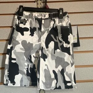 Akademiks Kids Camo Cargo Shorts Black White Grey Ripstop Cotton Size 4T NWT‎